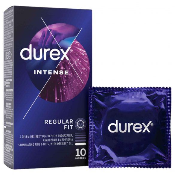 Durex Intense - prążkowane i punktowane prezerwatywy (10 szt.) -