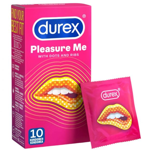 Durex Pleasure Me - prezerwatywa prążkowana i z wypustkami (10 sztuk)