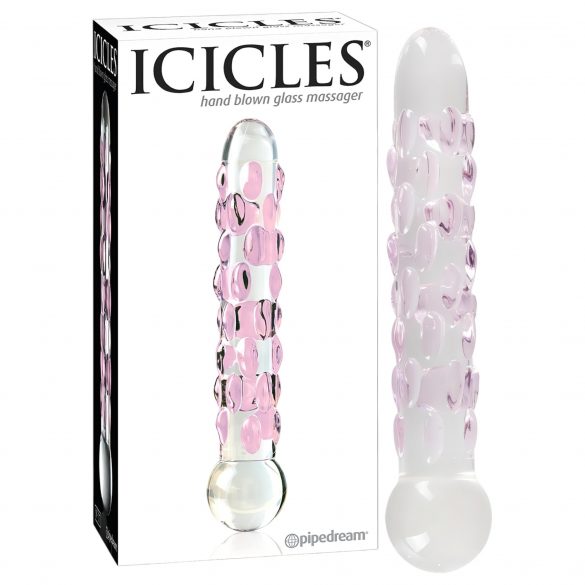 Icicles No. 7 - szklane dildo z koralikami 