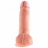 Dildo z jądrami King Cock 7 (18 cm) - naturalne 