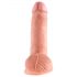 Król Cock 7 dildo z jądrami (18 cm) - naturalny