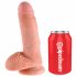 Dildo z jądrami King Cock 7 (18 cm) - naturalne 