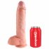 King Cock 10 jąder duże dildo (25 cm) - naturalne 