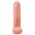 King Cock 12 jąder duże dildo (30 cm) - naturalne 