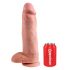 King Cock 12 jąder duże dildo (30 cm) - naturalne 