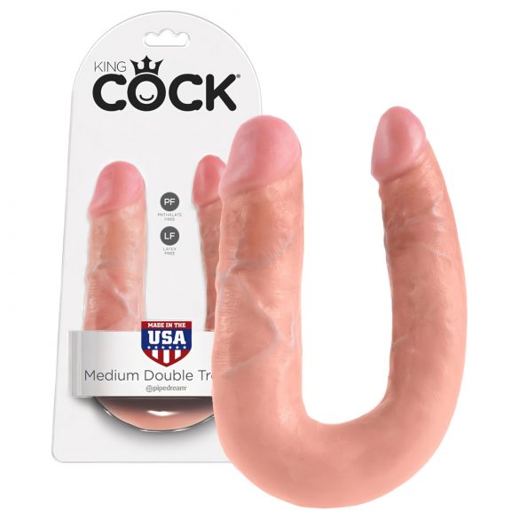 Królik Cock podwójny dildo (średni) - naturalny