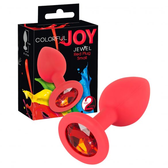 Colorful JOY - silikonowe dildo analne - małe (czerwone) 