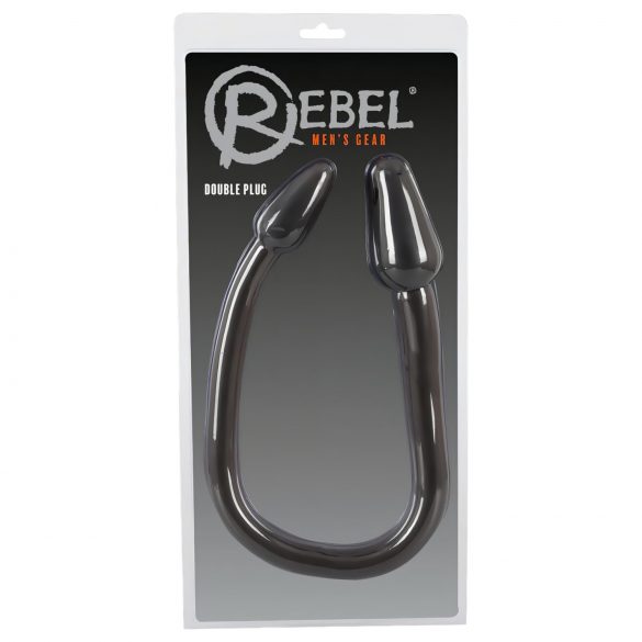 Rebel Double Plug - podwójny stożek analny (czarny)