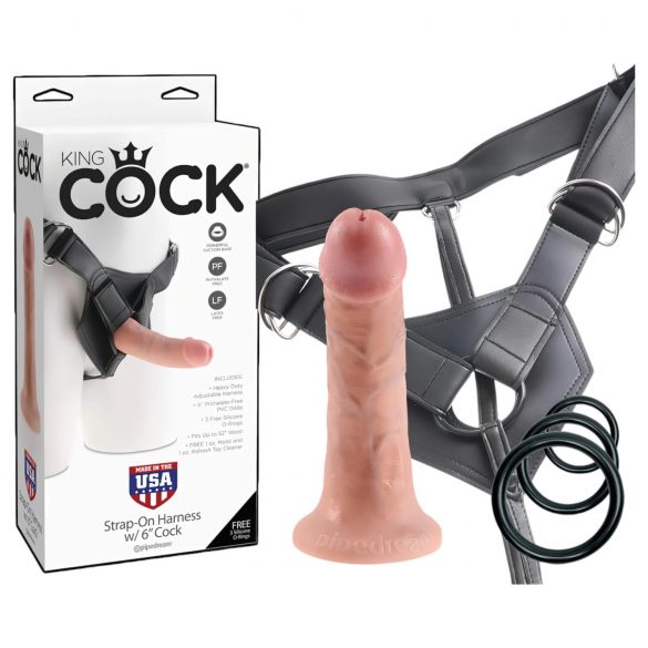 King Cock Strap-on 6 - przypinany dildo - naturalny