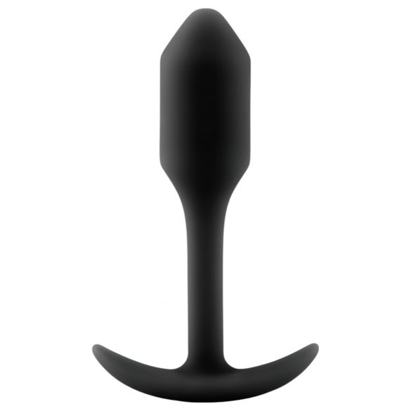 b-vibe Snug Plug 1 - czarny analny korek z wewnętrznym obciążeniem 55g