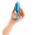 b-vibe Snug Plug 3 - dildo analne z podwójną kulką (180g) - niebieski 