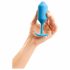 b-vibe Snug Plug 3 - dildo analne z podwójną kulką (180g) - niebieski 