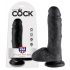 Dildo z jądrami King Cock 8 (20 cm) - czarne 