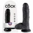 King Cock 8-calowy dildo z jądrami (20 cm) - czarny