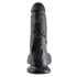 Dildo z jądrami King Cock 8 (20 cm) - czarne 