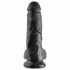 King Cock 8-calowy dildo z jądrami (20 cm) - czarny