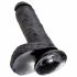 King Cock 8-calowy dildo z jądrami (20 cm) - czarny