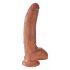 King Cock 9 dildo z jądrami (23 cm) - brązowy