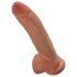 Król Cock 9-calowy dildo z jądrami (23 cm) - brązowy