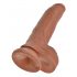 King Cock 9 dildo z jądrami (23 cm) - brązowy