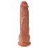 King Cock 10 jąder duże dildo (25 cm) - brązowe 