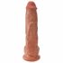 King Cock 10 jąder duże dildo (25 cm) - brązowe 