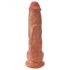 Król Cock 10 z jądrami duży dildo (25 cm) - brązowy