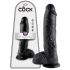 Dildo z jądrami King Cock 10 (25 cm) - czarne 