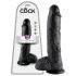 Król Cock 10 z jądrami dildo (25 cm) - czarne