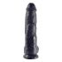 Dildo z jądrami King Cock 10 (25 cm) - czarne 