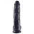 Król Cock 10 z jądrami dildo (25 cm) - czarne