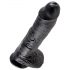 Król Cock 10 z jądrami dildo (25 cm) - czarne