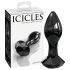 Icicles No. 78 - szklane dildo analne w kształcie stożka (czarne) 