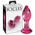 Icicles No. 79 - szklane dildo analne w kształcie stożka (różowe)