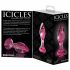 Icicles No. 79 - szklane dildo analne w kształcie stożka (różowe) 