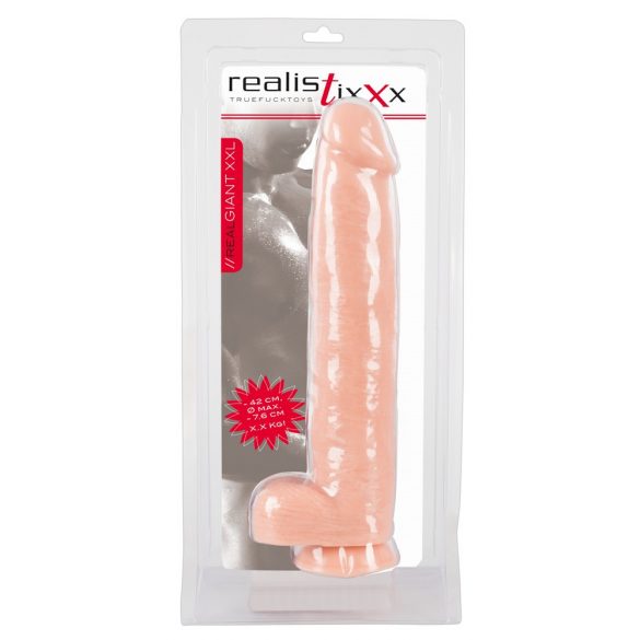 realisticixxx Giant 3XL - tapadotaped realistyczne duże dildo (42 cm) - naturalne 