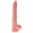 King Cock 14 duże dildo z jądrami (35 cm) - naturalne 