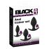 Black Velvet - silikonowy zestaw dildo analnych (3 części) - czarny