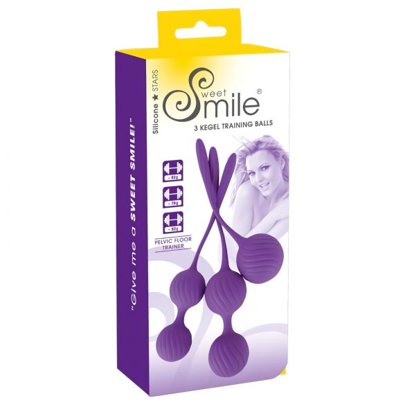 / SMILE 3 Kegel - zestaw kulek gejszy - fioletowy (3 części)