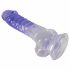 Crystal Clear - Dildo do jąder z nóżkami - 19,5 cm (półprzezroczysty fiolet) 