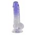 Crystal Clear - Dildo do jąder z nóżkami - 19,5 cm (półprzezroczysty fiolet) 