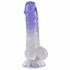 Crystal Clear - Dildo do jąder z nóżkami - 19,5 cm (półprzezroczysty fiolet) 