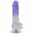 Crystal Clear - Dildo do jąder z nóżkami - 19,5 cm (półprzezroczysty fiolet) 