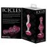 Icicles No. 75 - szklane dildo analne w kształcie serca (różowe) 