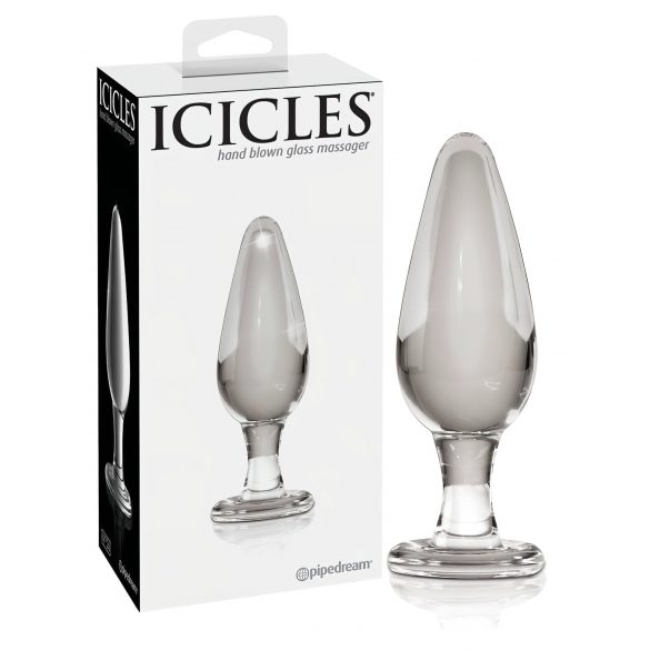 Icicles No. 26 - stożkowe, szklane dildo analne (przezroczyste)