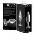 Icicles No. 26 - stożkowe szklane dildo analne (półprzezroczyste) 