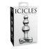 Icicles No. 47 - szklane dildo analne z potrójnymi koralikami (półprzezroczyste) 