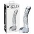 Icicles No. 61 - szklany dildo z jądrami i penisem (przezroczysty)