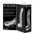 Icicles No. 61 - szklane dildo z jądrami i penisem (półprzezroczyste) 