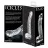 Icicles No. 61 - szklany dildo z jądrami i penisem (przezroczysty)